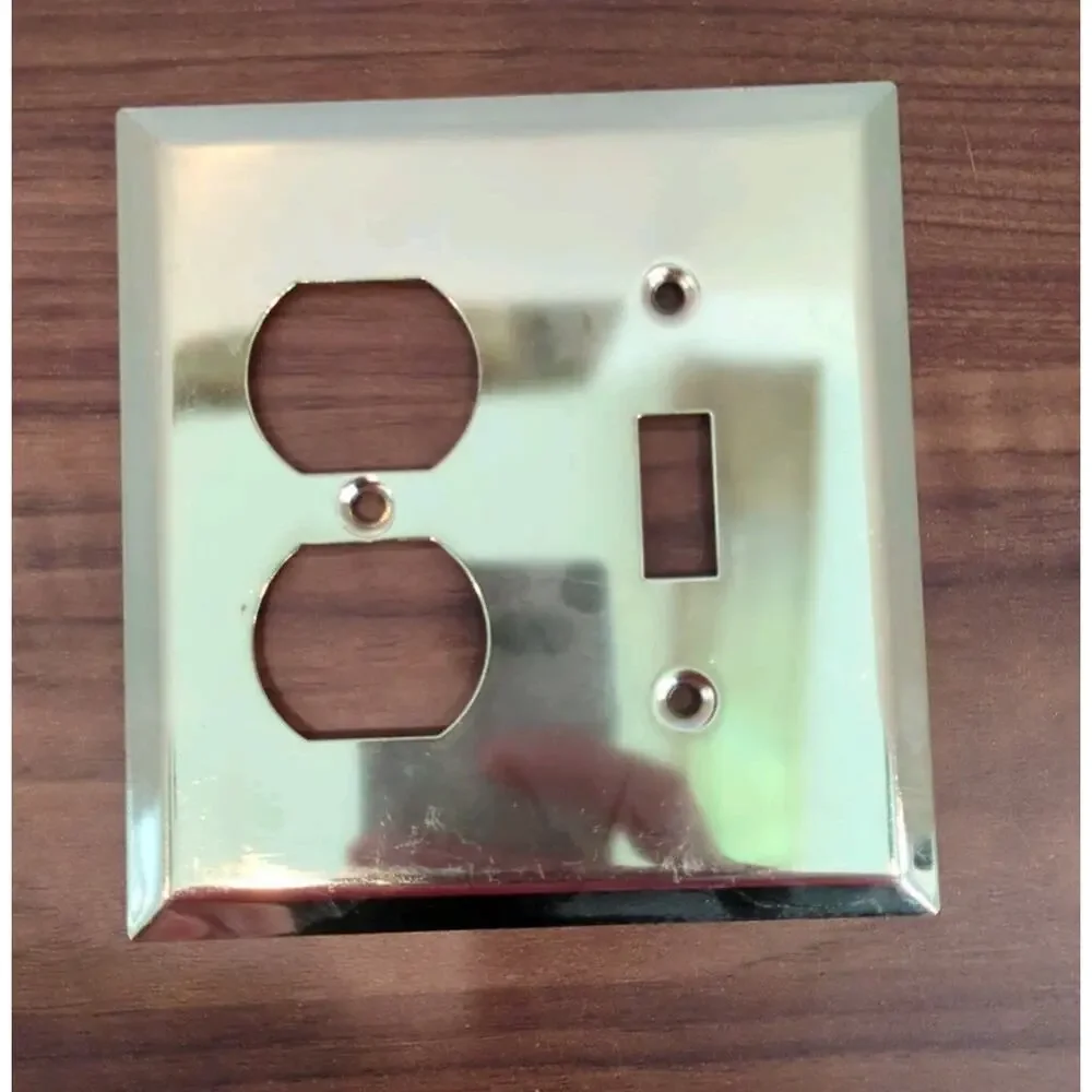 Vintage Solid Brass Wall Switch Outlet Covers Plates Lot Lot 3 One New In Pack. - Picture 5 of 5